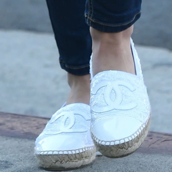 Chanel White Sequin Espadrilles - Size 38 - Picture 5 of 6